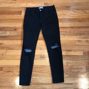 FREE PEOPLE HIGH WAISTED KNEE HOLE JEANS